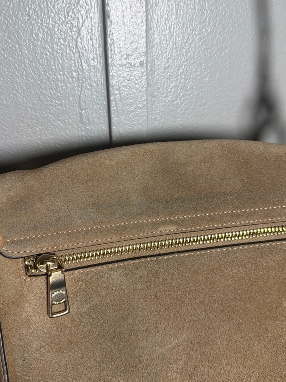 Coach Taupe & Beige Suede Saddle Crossbody Bag - Picture 3 of 8